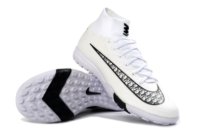 Nike Air Zoom Mercurial Superfly 10 Elite TF Artificial Turf Soccer Shoes - White/Midnight Black/Soft Grey
