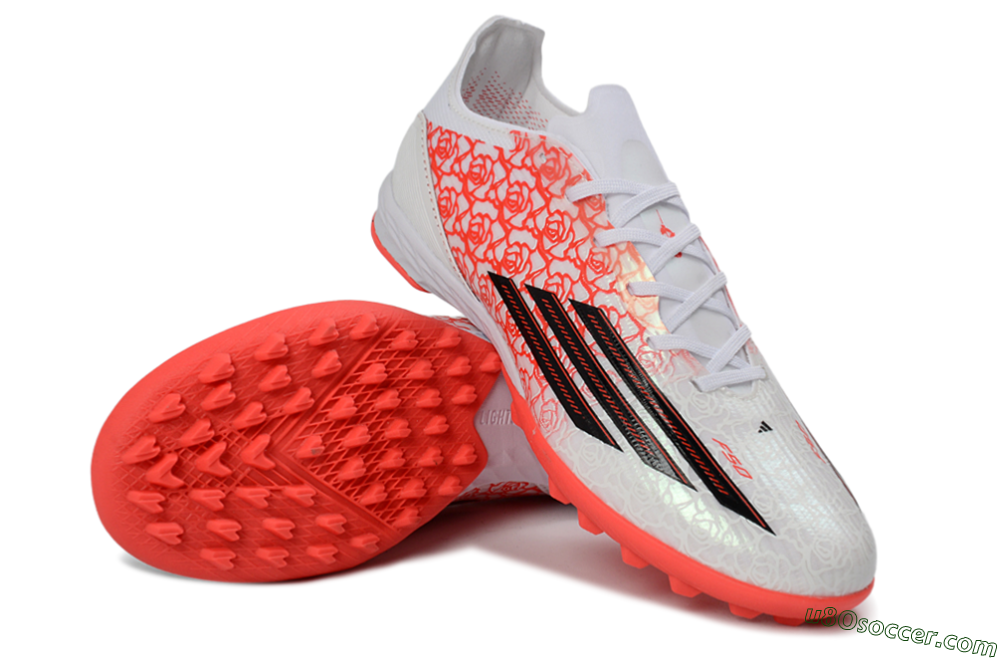 Adidas F50 Pro TF Artificial Turf Soccer Shoes - White/Flamingo Pink/Neon Black 4