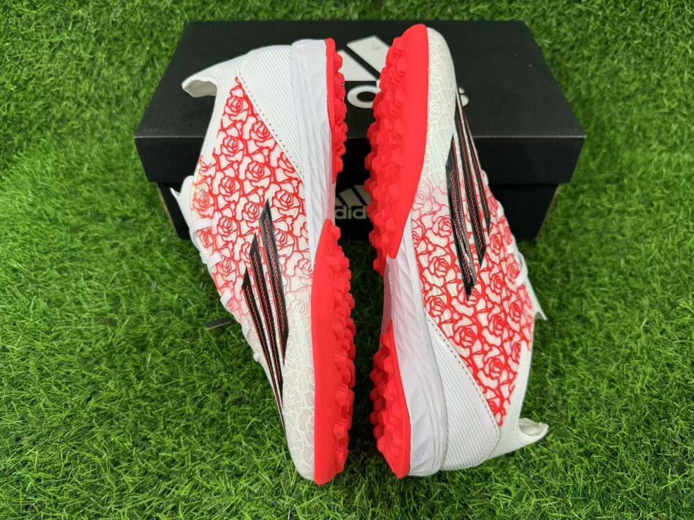 Adidas F50 Pro TF Artificial Turf Soccer Shoes - White/Flamingo Pink/Neon Black