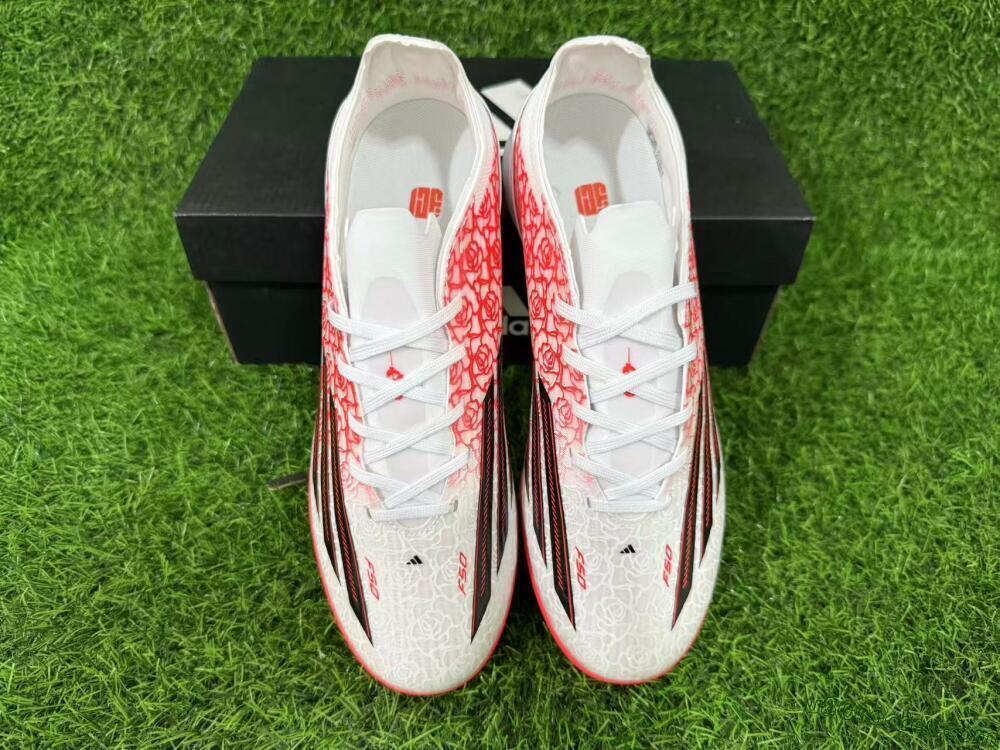 Adidas F50 Pro TF Artificial Turf Soccer Shoes - White/Flamingo Pink/Neon Black