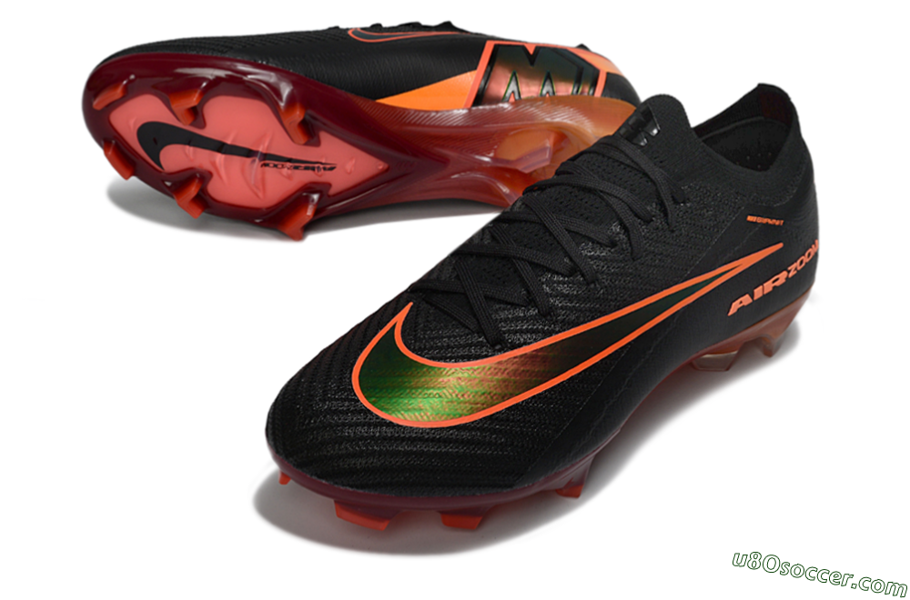 Nike Air Zoom Mercurial Vapor 16 Elite FG Firm Ground Soccer Cleats - Black/Electric Orange/Metallic Green 3