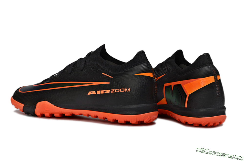 Nike Air Zoom Mercurial Vapor 16 Elite TF Artificial Turf Soccer Shoes - Black/Flame Orange/Electric Green 4