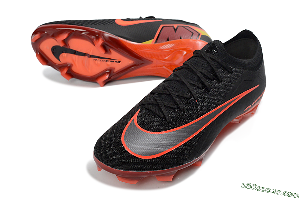 Nike Air Zoom Mercurial Vapor 16 Elite FG Firm Ground Soccer Cleats - Black/Electric Orange/Neon Green 3
