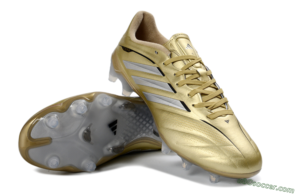 Adidas Copa Pure 3 Elite FG Firm Ground Soccer Cleats - Gold/Metallic Silver/White 3