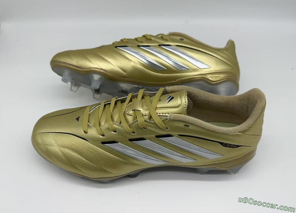 Adidas Copa Pure 3 Elite FG Firm Ground Soccer Cleats - Gold/Metallic Silver/White