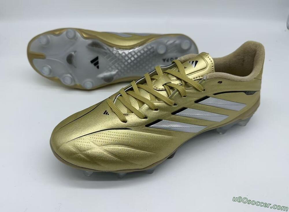 Adidas Copa Pure 3 Elite FG Firm Ground Soccer Cleats - Gold/Metallic Silver/White