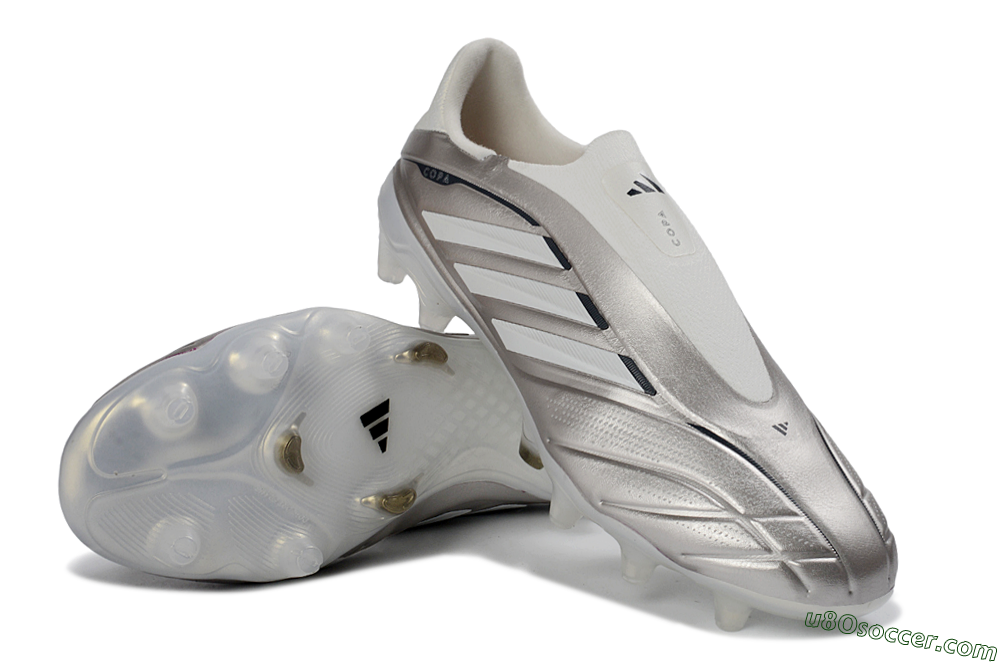 Adidas Copa Pure 3 Elite FG Firm Ground Soccer Cleats - Silver/Metallic Gray/White 3