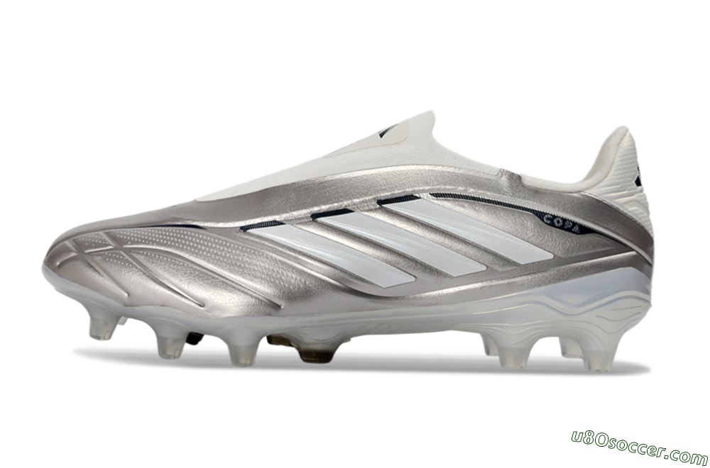 Adidas Copa Pure 3 Elite FG Firm Ground Soccer Cleats - Silver/Metallic Gray/White 2