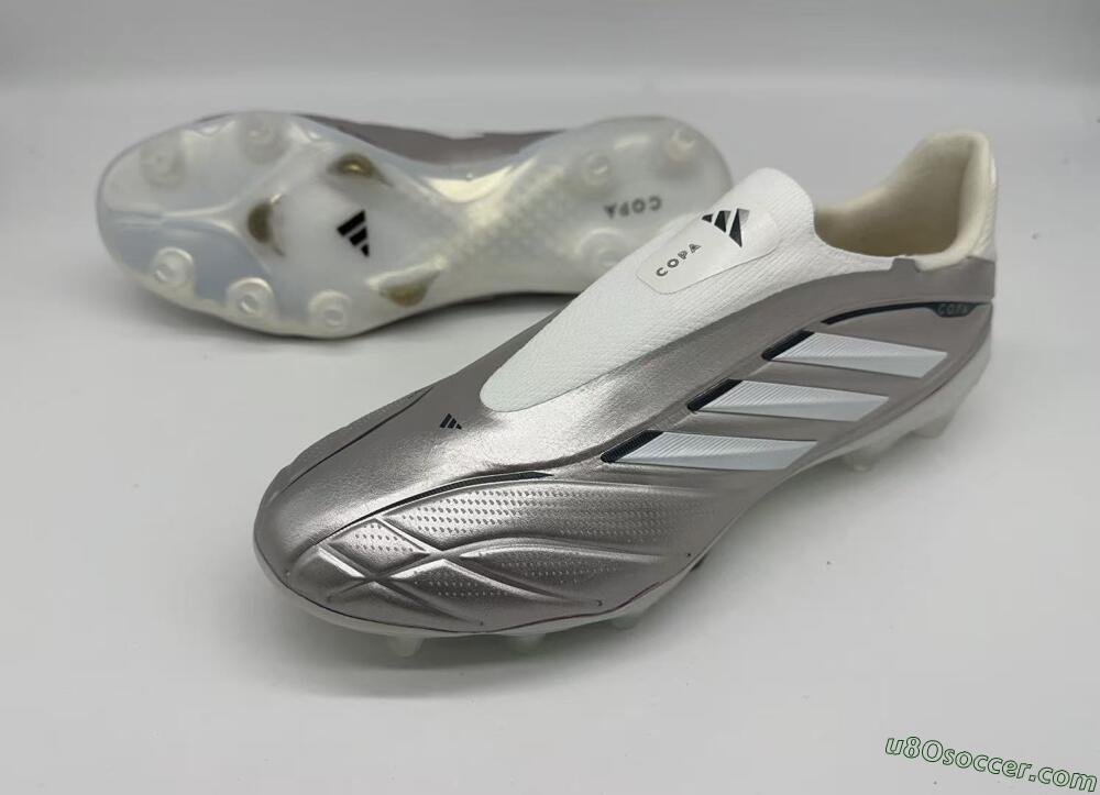 Adidas Copa Pure 3 Elite FG Firm Ground Soccer Cleats - Silver/Metallic Gray/White