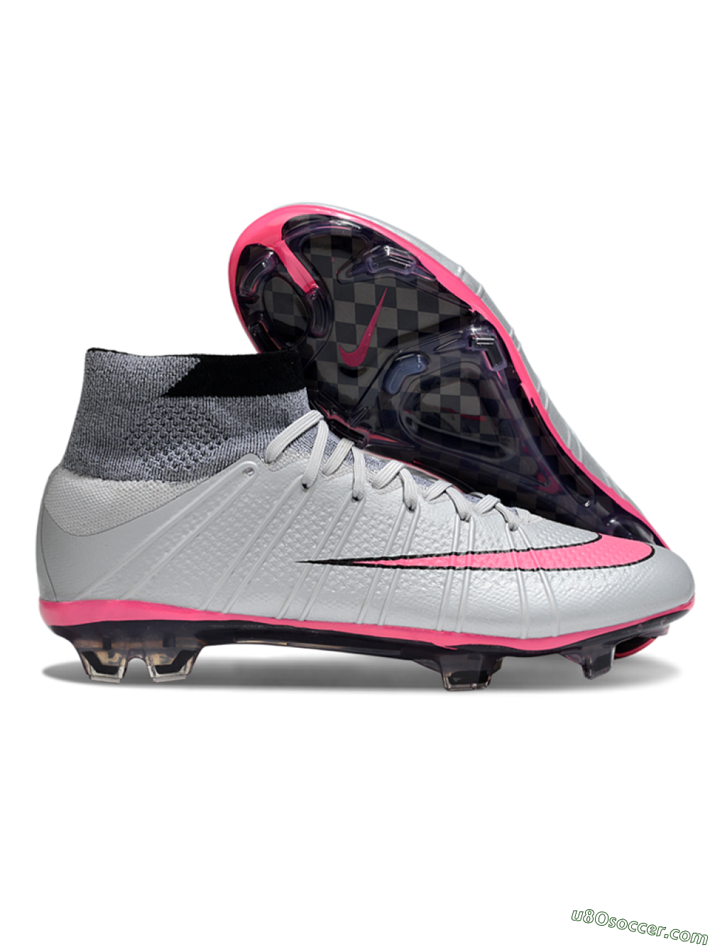 Nike Zoom Mercurial Superfly 4 Elite FG Firm Ground Soccer Cleats - Gray/Neon Pink/Black 1