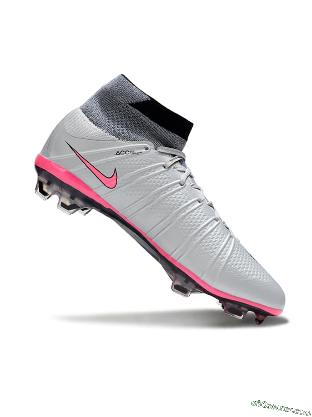 Nike Zoom Mercurial Superfly 4 Elite FG Firm Ground Soccer Cleats - Gray/Neon Pink/Black 4