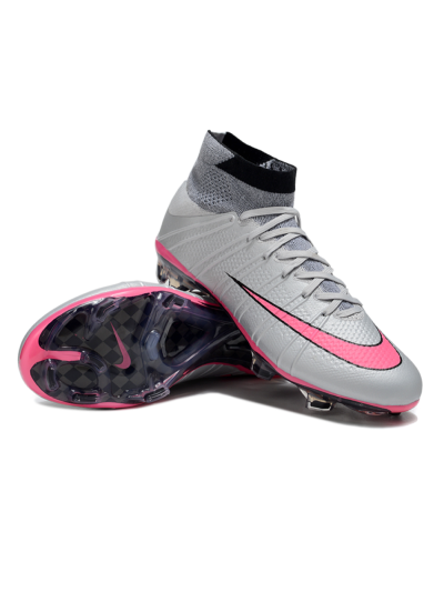 Nike Zoom Mercurial Superfly 4 Elite FG Firm Ground Soccer Cleats - Gray/Neon Pink/Black