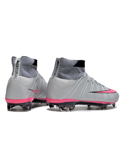 Nike Zoom Mercurial Superfly 4 Elite FG Firm Ground Soccer Cleats - Gray/Neon Pink/Black