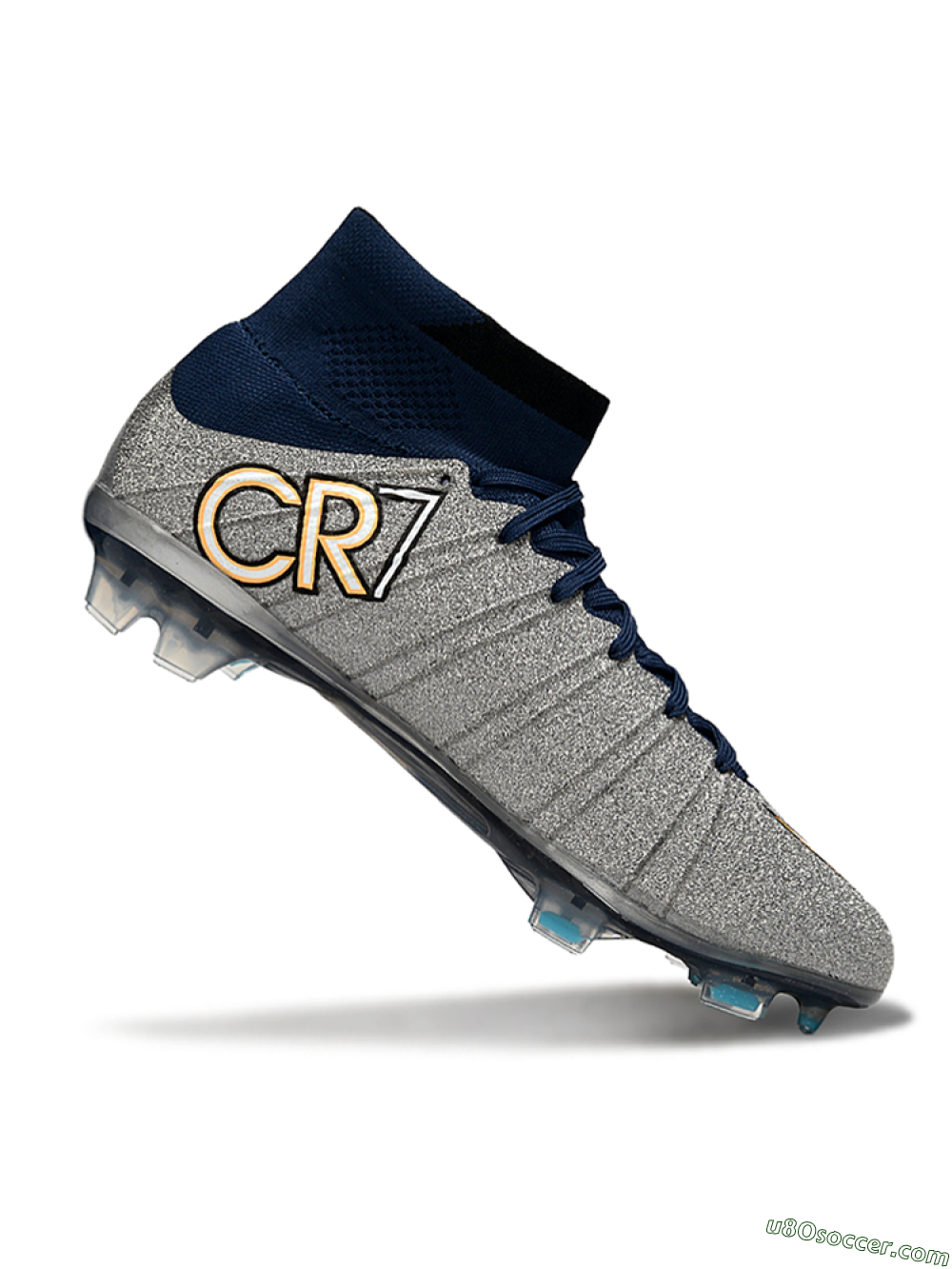 Nike Zoom Mercurial Superfly 4 Elite FG Firm Ground Soccer Cleats - Gray/Navy Blue/Metallic Silver 4