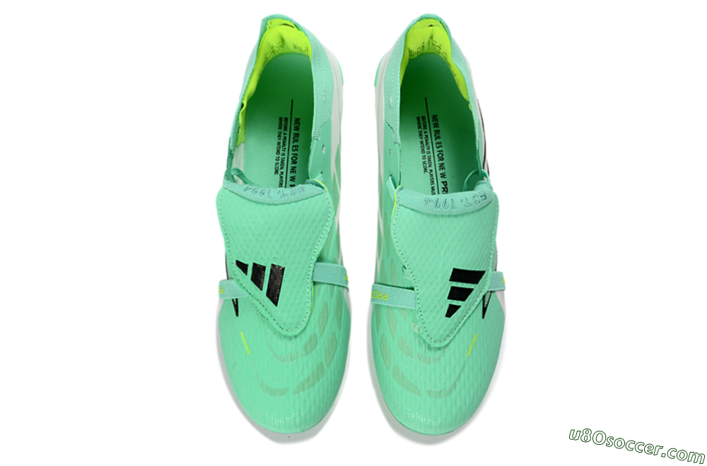 Adidas Predator 26 Elite Fold-Over Tongue FG Firm Ground Soccer Cleats - Aqua/Mint Green/Fluorescent Yellow 4