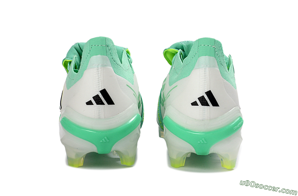 Adidas Predator 26 Elite Fold-Over Tongue FG Firm Ground Soccer Cleats - Aqua/Mint Green/Fluorescent Yellow 5