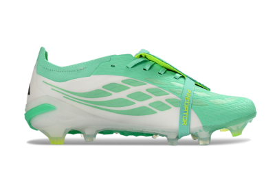 Adidas Predator 26 Elite Fold-Over Tongue FG Firm Ground Soccer Cleats - Aqua/Mint Green/Fluorescent Yellow