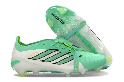 Adidas Predator 26 Elite Fold-Over Tongue FG Firm Ground Soccer Cleats - Aqua/Mint Green/Fluorescent Yellow
