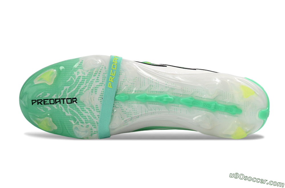 Adidas Predator 26 Elite Fold-Over Tongue FG Firm Ground Soccer Cleats - Aqua/Mint Green/Fluorescent Yellow 7