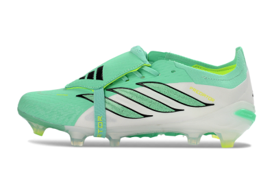 Adidas Predator 26 Elite Fold-Over Tongue FG Firm Ground Soccer Cleats - Aqua/Mint Green/Fluorescent Yellow