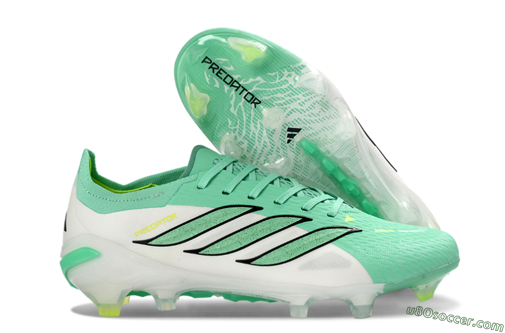 Adidas Predator 26 Elite FG Firm Ground Soccer Cleats - Aqua/Lime Green/Black 1