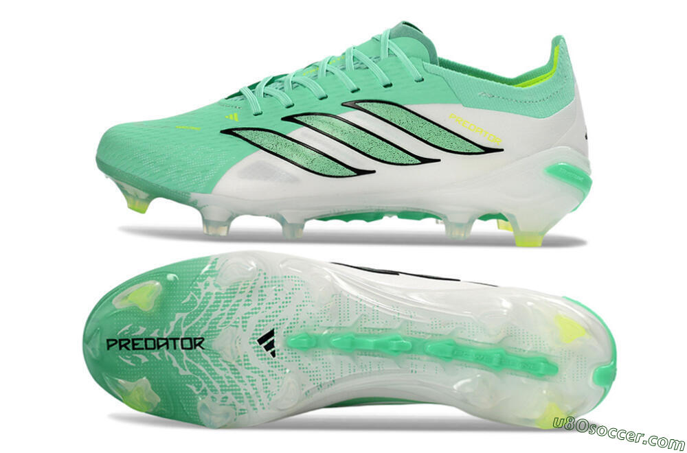 Adidas Predator 26 Elite FG Firm Ground Soccer Cleats - Aqua/Lime Green/Black 0
