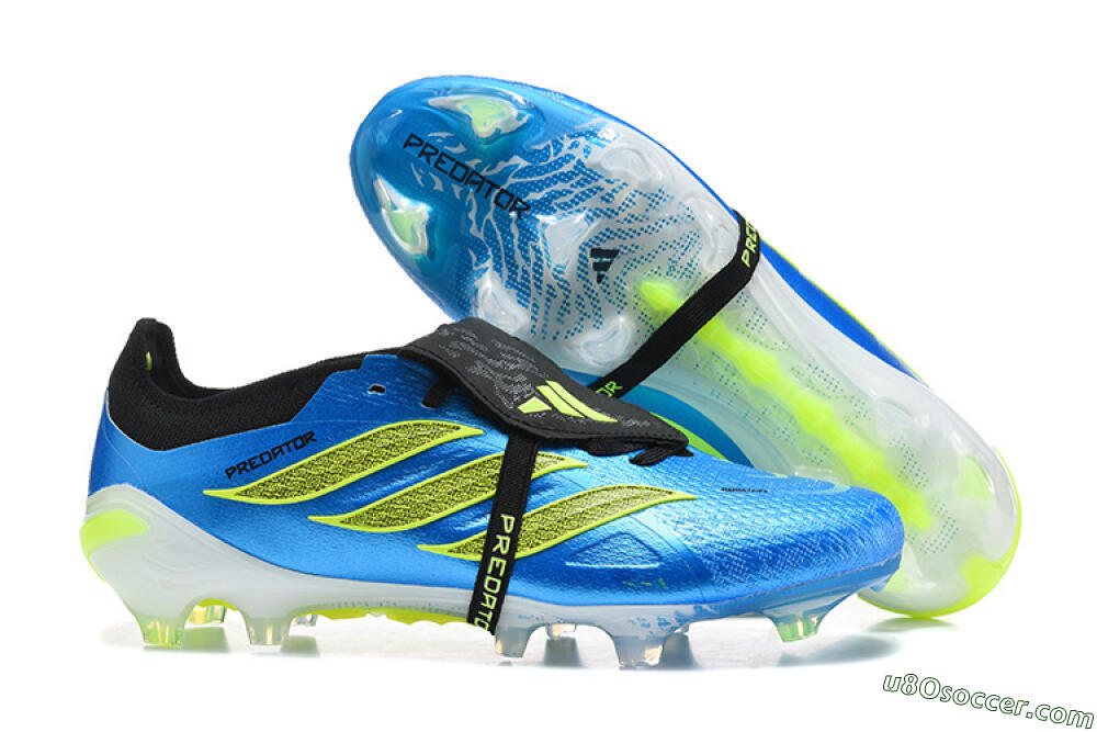 Adidas Predator 26 Elite Fold-Over Tongue FG Firm Ground Soccer Cleats - Blue/Electric Blue/Lime Green 1