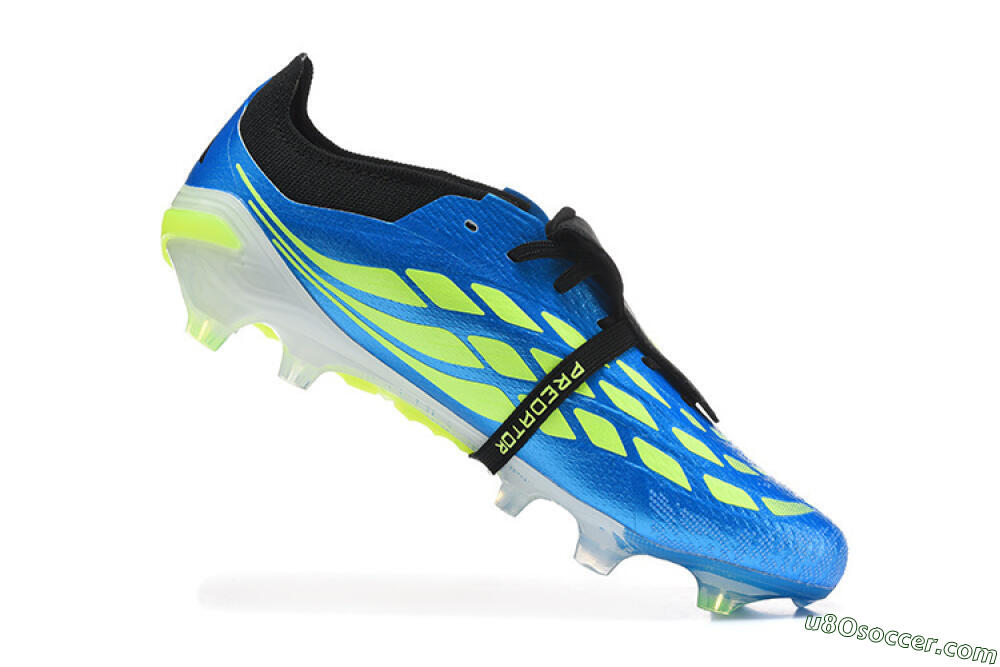 Adidas Predator 26 Elite Fold-Over Tongue FG Firm Ground Soccer Cleats - Blue/Electric Blue/Lime Green 7