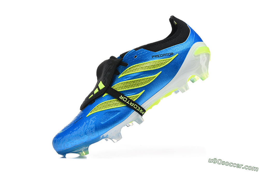 Adidas Predator 26 Elite Fold-Over Tongue FG Firm Ground Soccer Cleats - Blue/Electric Blue/Lime Green 8