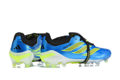 Adidas Predator 26 Elite Fold-Over Tongue FG Firm Ground Soccer Cleats - Blue/Electric Blue/Lime Green