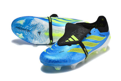 Adidas Predator 26 Elite Fold-Over Tongue FG Firm Ground Soccer Cleats - Blue/Electric Blue/Lime Green