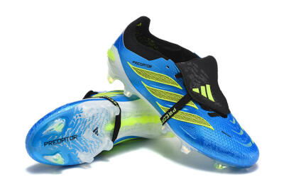Adidas Predator 26 Elite Fold-Over Tongue FG Firm Ground Soccer Cleats - Blue/Electric Blue/Lime Green