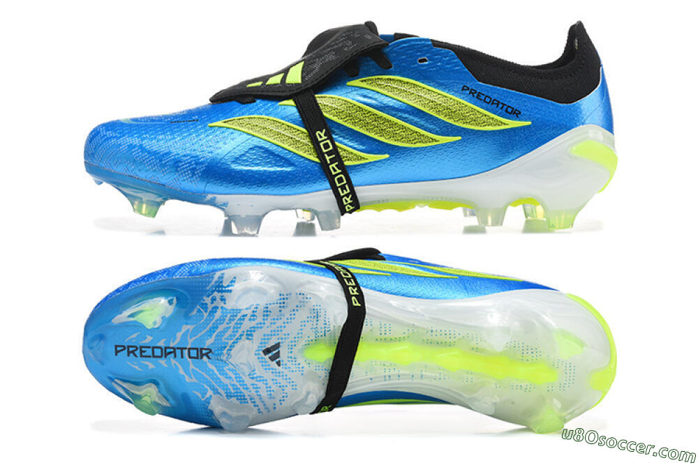 Adidas Predator 26 Elite Fold-Over Tongue FG Firm Ground Soccer Cleats - Blue/Electric Blue/Lime Green 0