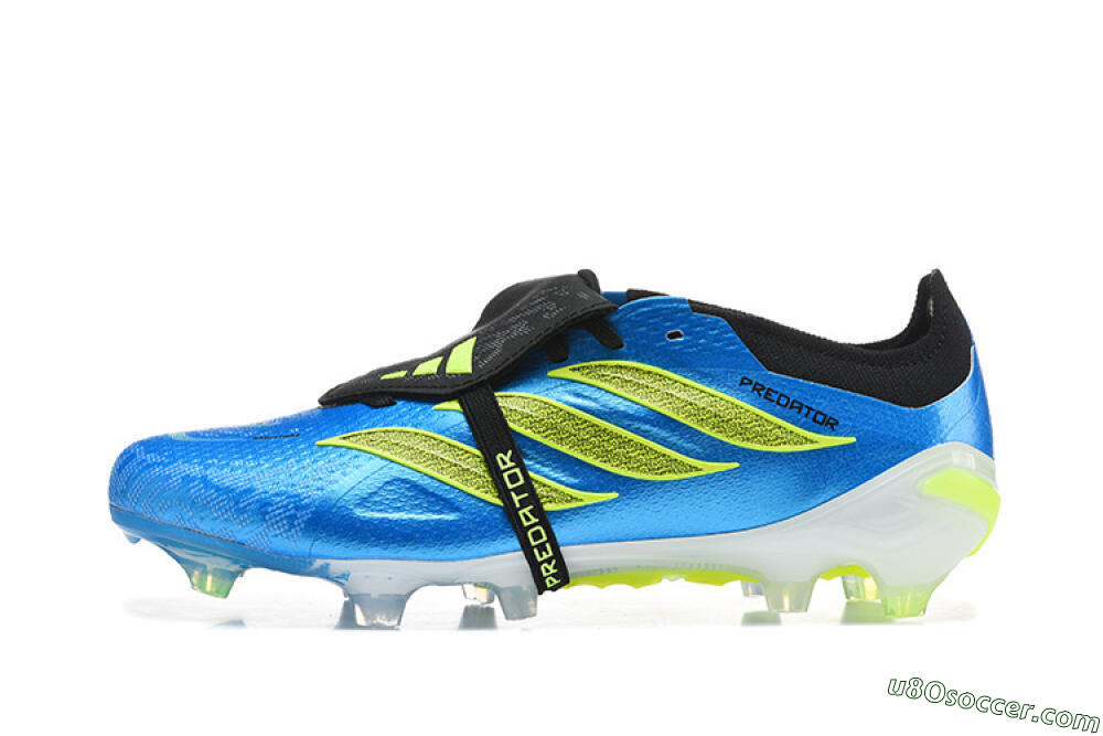 Adidas Predator 26 Elite Fold-Over Tongue FG Firm Ground Soccer Cleats - Blue/Electric Blue/Lime Green 2