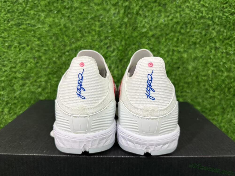 Adidas F50 Elite Laceless TF Artificial Turf Soccer Shoes - White/Electric Red/Navy Blue