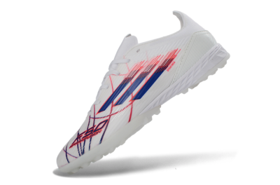Adidas F50 Pro TF Artificial Turf Soccer Shoes - White/Electric Blue/Crimson Red