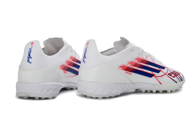 Adidas F50 Pro TF Artificial Turf Soccer Shoes - White/Electric Blue/Crimson Red