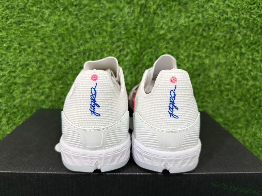 Adidas F50 Pro TF Artificial Turf Soccer Shoes - White/Electric Blue/Crimson Red