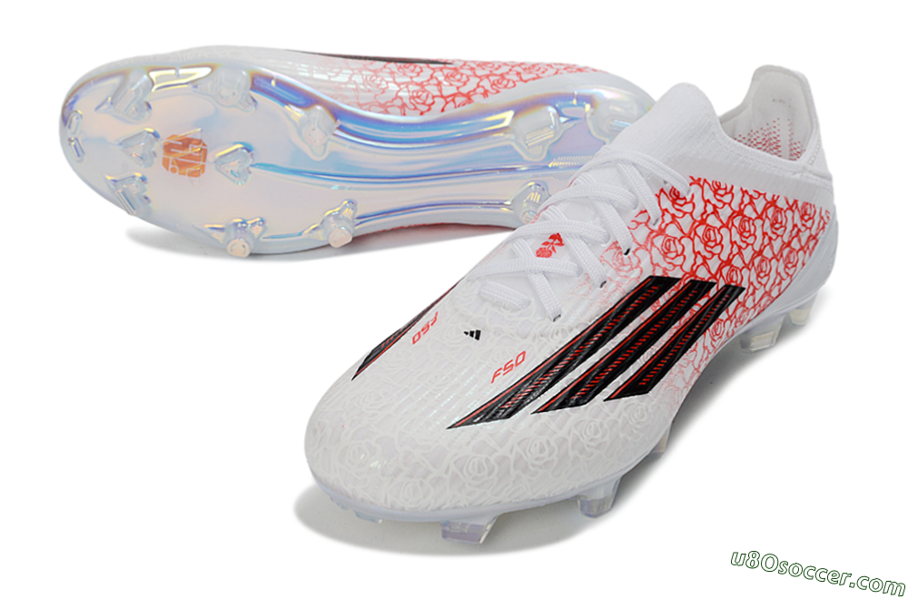Adidas F50 Elite FG Firm Ground Soccer Cleats - White/Rose Pink/Black 3