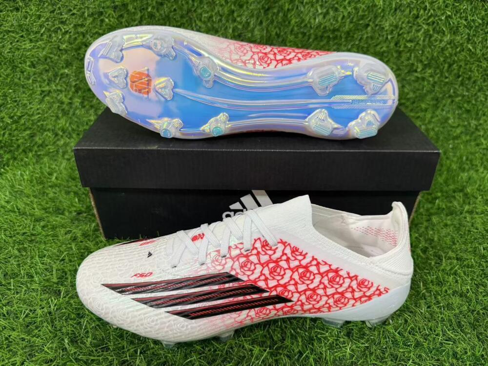 Adidas F50 Elite FG Firm Ground Soccer Cleats - White/Rose Pink/Black