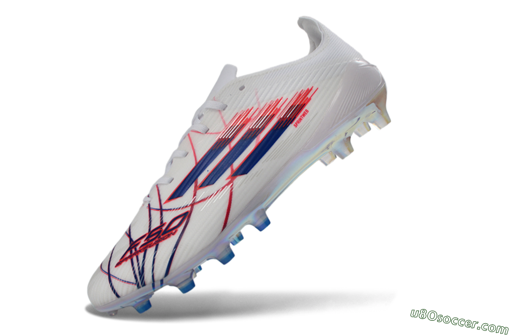 Adidas F50 Elite FG Firm Ground Soccer Cleats - White/Crimson/Blue 6
