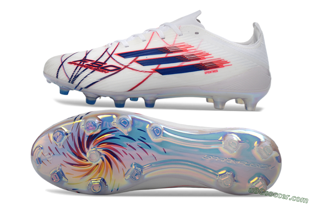 Adidas F50 Elite FG Firm Ground Soccer Cleats - White/Crimson/Blue 0