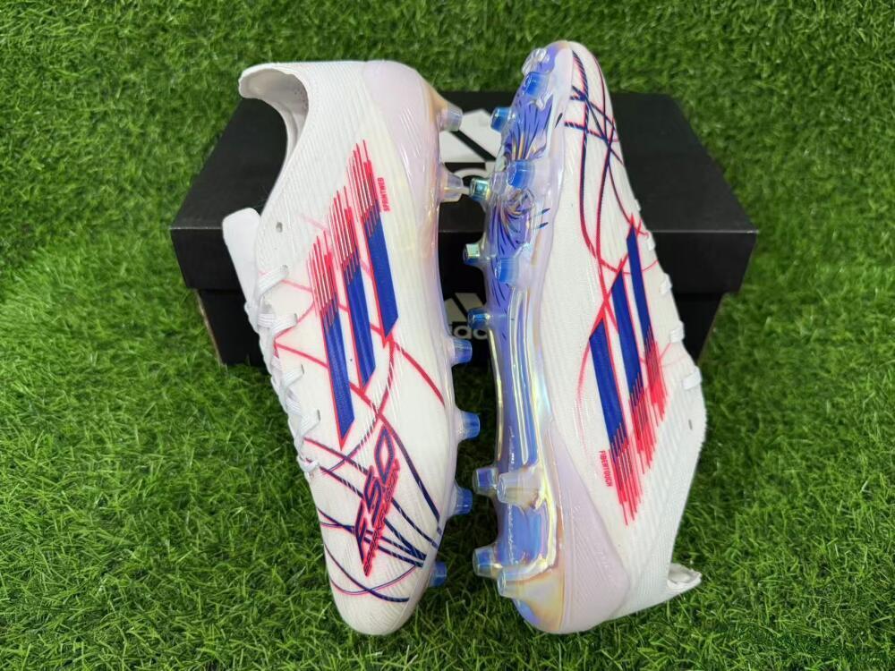 Adidas F50 Elite FG Firm Ground Soccer Cleats - White/Crimson/Blue