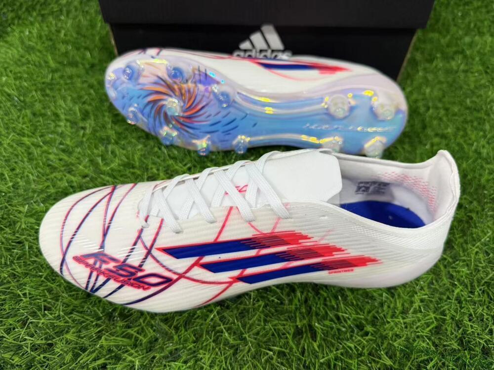 Adidas F50 Elite FG Firm Ground Soccer Cleats - White/Crimson/Blue
