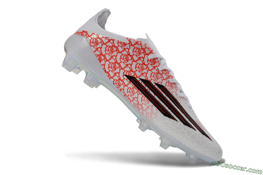 Adidas F50 Elite FG Firm Ground Soccer Cleats - White/Crimson Rose/Black 5