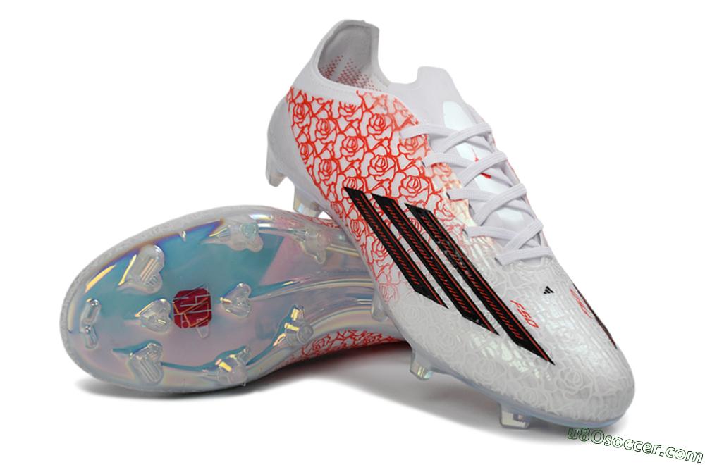 Adidas F50 Elite FG Firm Ground Soccer Cleats - White/Crimson Rose/Black 4