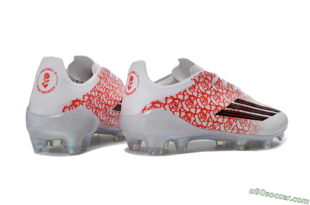 Adidas F50 Elite FG Firm Ground Soccer Cleats - White/Crimson Rose/Black 7