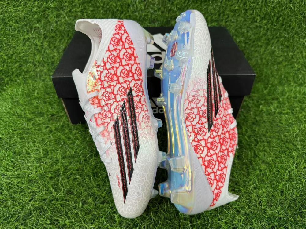 Adidas F50 Elite FG Firm Ground Soccer Cleats - White/Crimson Rose/Black 