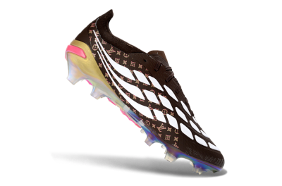 Adidas Predator 26 Elite FG Firm Ground Soccer Cleats - Brown/Vibrant Pink/Metallic Gold