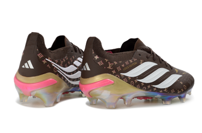 Adidas Predator 26 Elite FG Firm Ground Soccer Cleats - Brown/Vibrant Pink/Metallic Gold